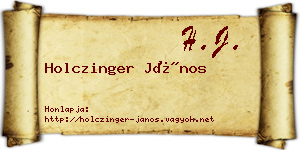 Holczinger János névjegykártya